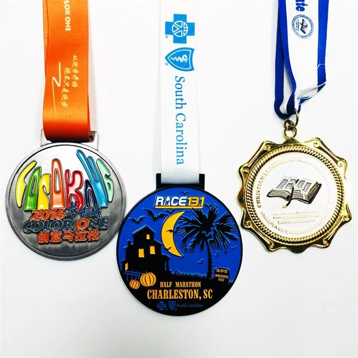 Metallic Running Medal For Marathon Sport Event